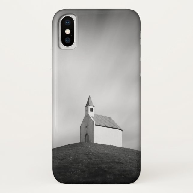Church on a hill in black and white Case-Mate iPhone case (Back)