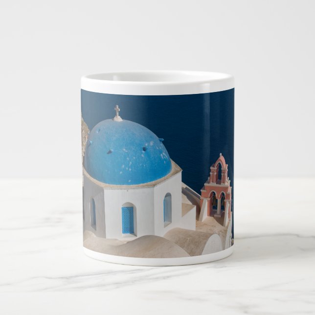 Church on the Island of Santorini, Greece Large Coffee Mug (Front)