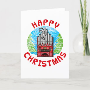 Church Organ Christmas Card Organist Musician