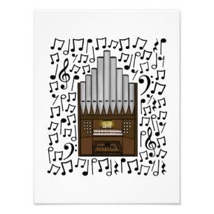 Church Organ Musical Notes Organist Musician Photo Print