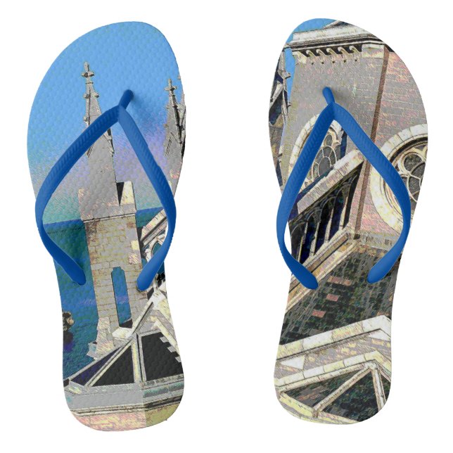 Church Overlooking the Ocean Flip Flops (Footbed)