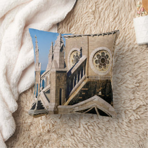 Church Overlooking the Ocean Throw Pillow