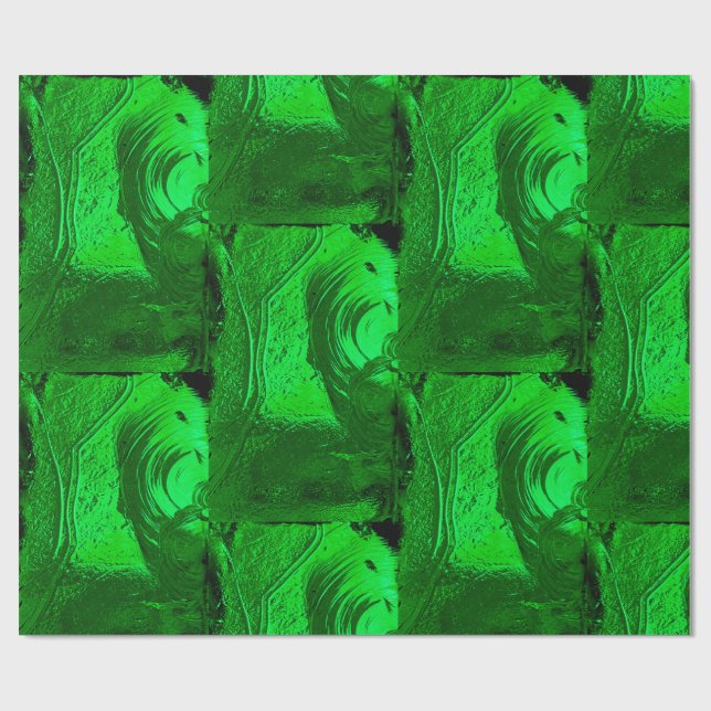 Church Pane In Green Wrapping Paper (Flat)