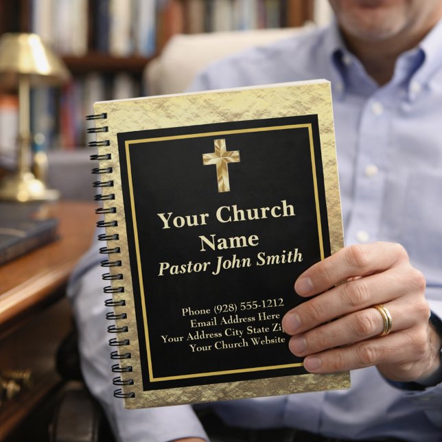 Church Pastor Classy Gold And Black Office Journal (Creator Uploaded)