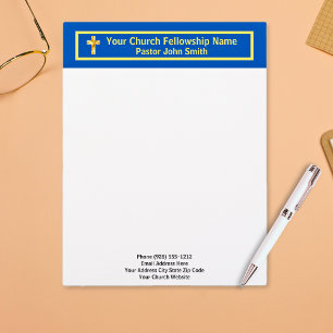Church Pastor Classy Gold Letterhead