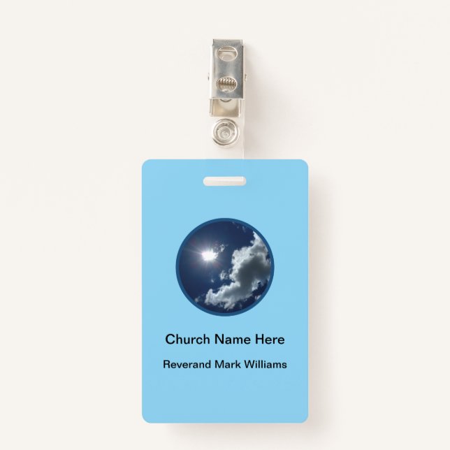 Church Pastor Clergy Faith Name Badges (Front with Clip)