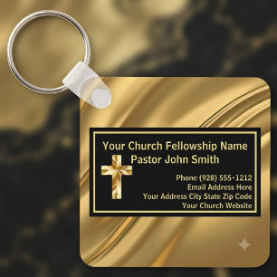 Church Pastor Elegant Gold And Black Keychain