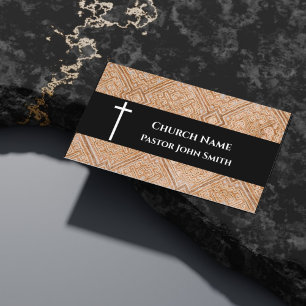 Church Pastor Geometric Pattern Christian Business Card