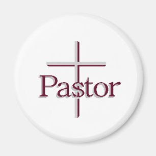 Church Pastor Grey Cross Magnet