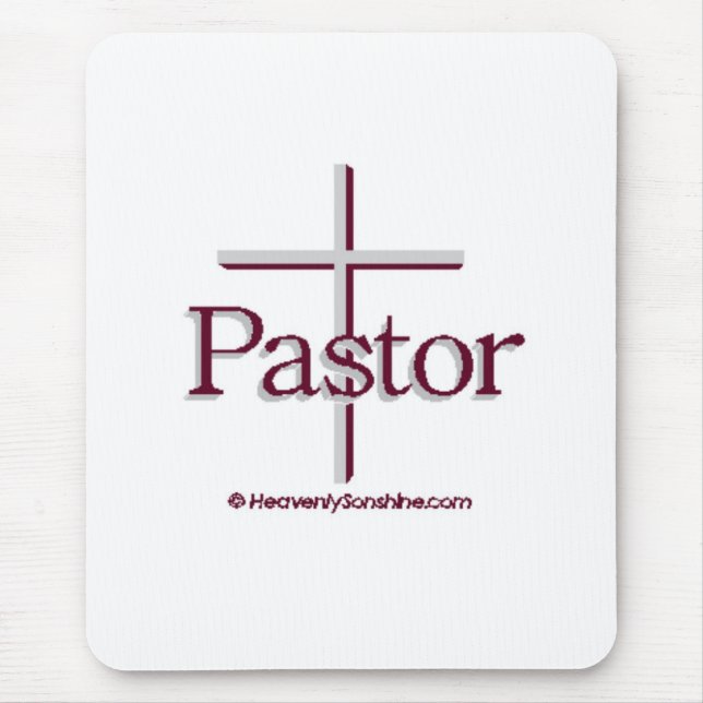 Church Pastor Grey Cross Mouse Pad (Front)