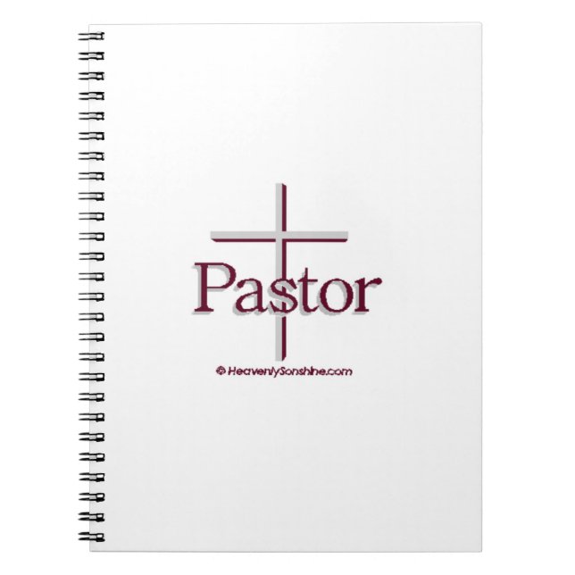 Church Pastor Grey Cross Notebook (Front)