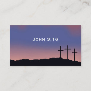 Church / Religious Three crosses Sunset sky Busine Business Card