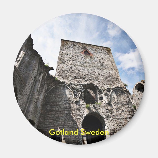 Church Ruins in Visby Sweden, Gotland Sweden Magnet (Front)