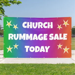 Church Rummage Sale! Rainbow Banner