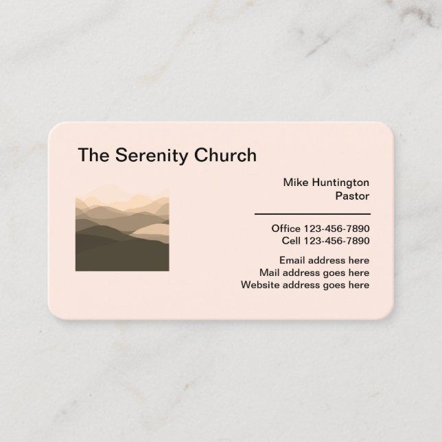 Church Serenity Theme Scenic Business Card (Front)