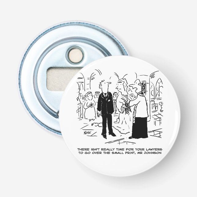 Church Service Wedding Vicar Says No to Lawyers Bottle Opener (Front)