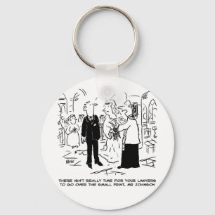 Church Service Wedding Vicar Says No to Lawyers Keychain