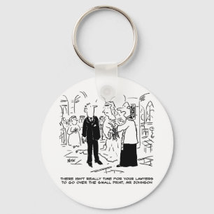 Church Service Wedding Vicar Says No to Lawyers Keychain