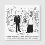 Church Service Wedding Vicar Says No to Lawyers Magnet<br><div class="desc">At a wedding the Vicar tells the bridegroom that there is no time for his lawyers to look over the small print. Church Wedding vows Cartoon.</div>