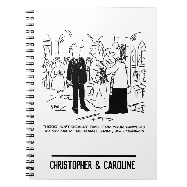 Church Service Wedding Vicar Says No to Lawyers Notebook (Front)