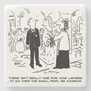 Church Service Wedding Vicar Says No to Lawyers Stone Coaster