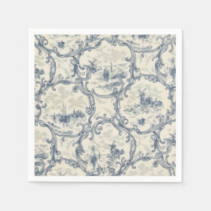 Church & Ships,Windmill & Boats,Delft-inspired Napkin