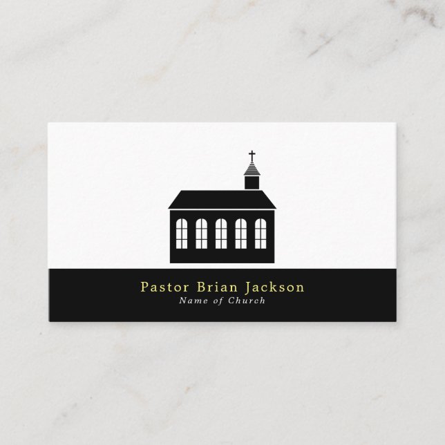Church Silhouette, Christianity, Religious Business Card (Front)