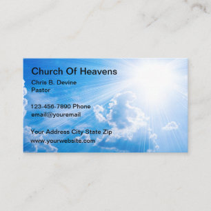 Church Sky Sun Light Beams Business Cards