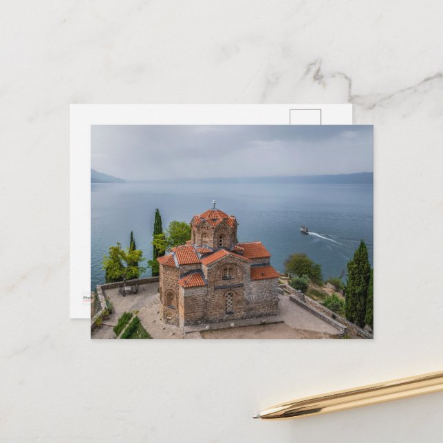Church St.Kaneo, Ohrid - Macedonia Postcard (Front/Back In Situ)