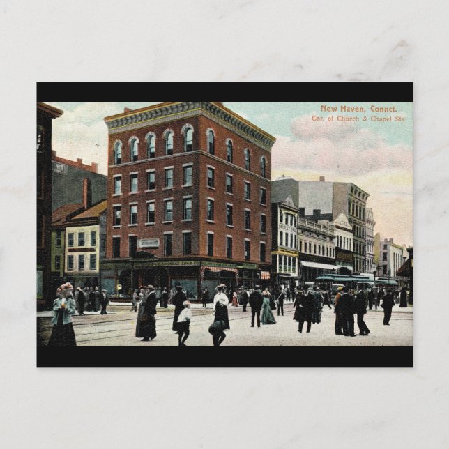 Church St. New Haven 1908 Vintage Postcard (Front)
