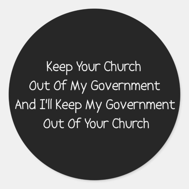 Church State Separation Classic Round Sticker (Front)