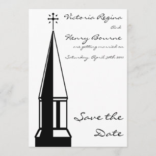 Church Steeple Enregistrer la date Invitation