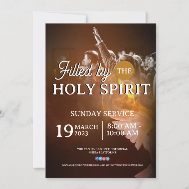 Church Sunday Service Customizable Flyer Design  Invitation (Front)