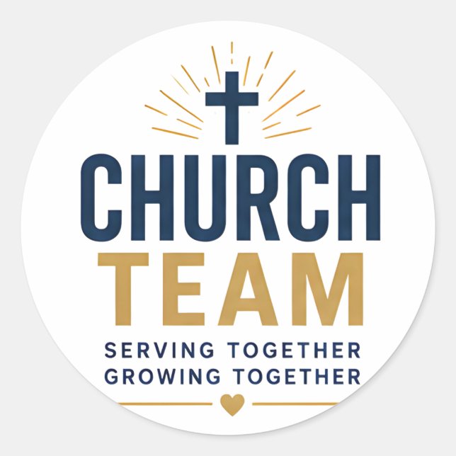 Church Team Serving Together Classic Round Sticker (Front)