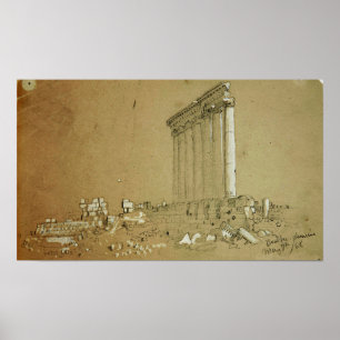 Church - Temple Of Jupiter At Sunrise Baalbek 1868 Poster