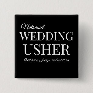 Church Usher Wedding 2 Inch Square Button