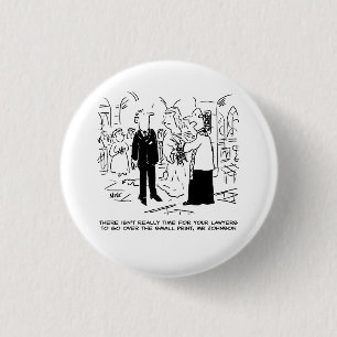 Church Wedding Vicar Says No. Funny Button Badge