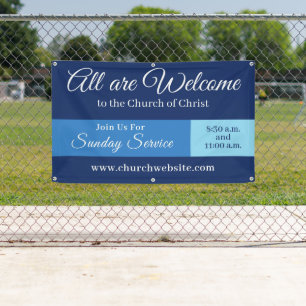 Church Welcome Sign Hanging Banner