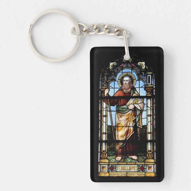 Church Window Switzerland Suisse v Keychain (Front)
