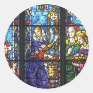 Church Windows 001 Classic Round Sticker