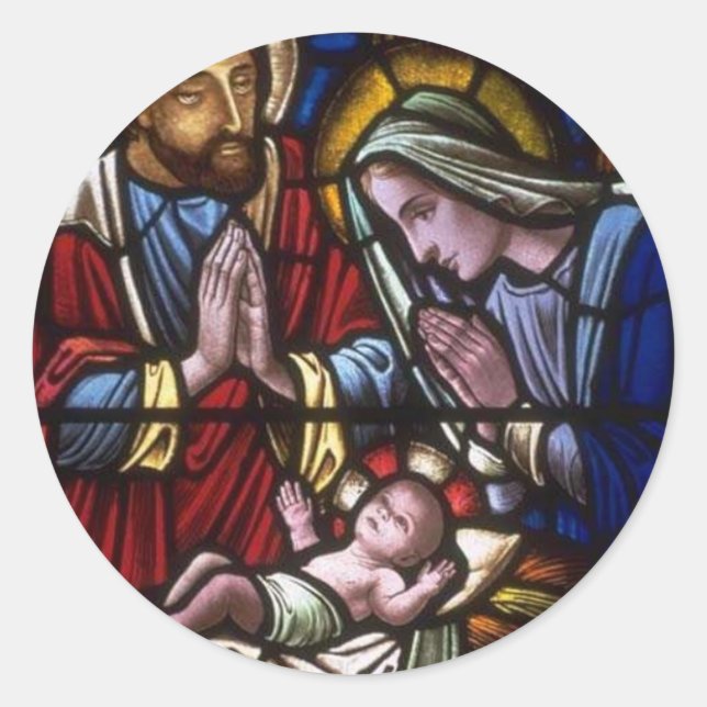 Church Windows 022 Classic Round Sticker (Front)