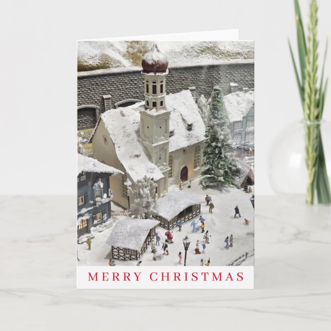 Church winter display view Christmas card  (Front)