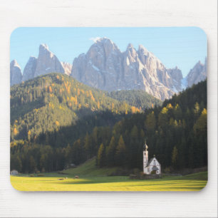 Church with Dolomites background mousepad