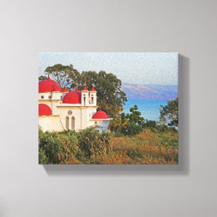 Church with Red Roof Domes  Canvas Print