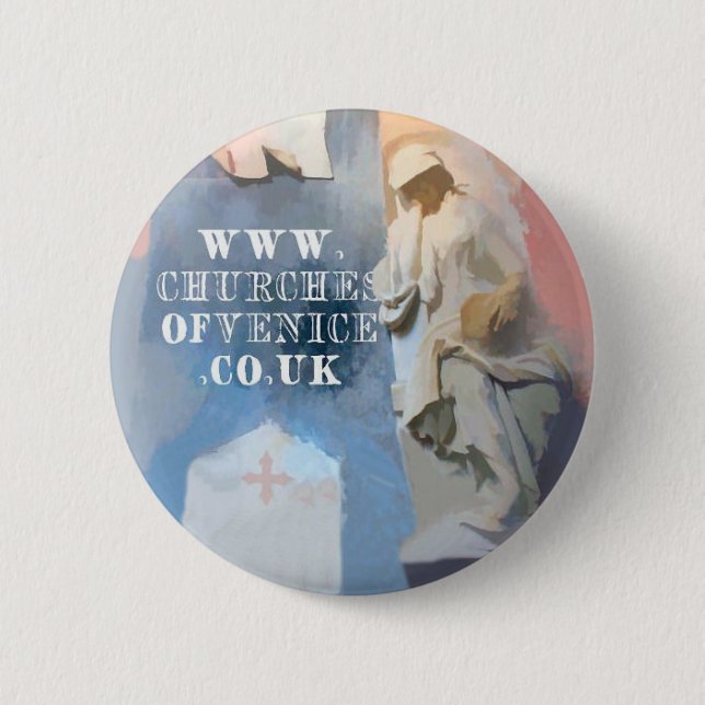 Churches of Venice badge 2 Inch Round Button (Front)