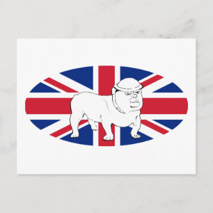 Churchill as Bulldog and the Union Jack Postcard
