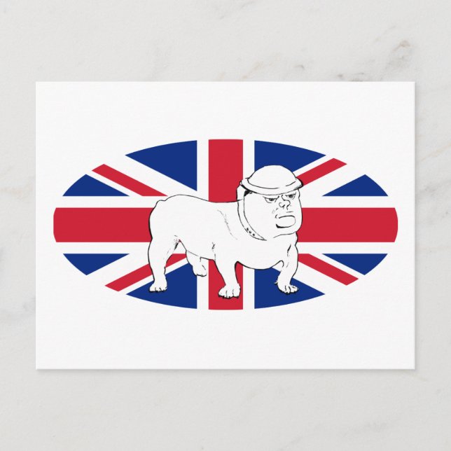 Churchill as Bulldog and the Union Jack Postcard (Front)