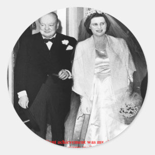 Churchill & Famous Marriage Quote Classic Round Sticker