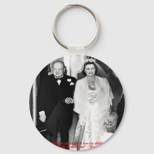 Churchill & Famous Marriage Quote Keychain