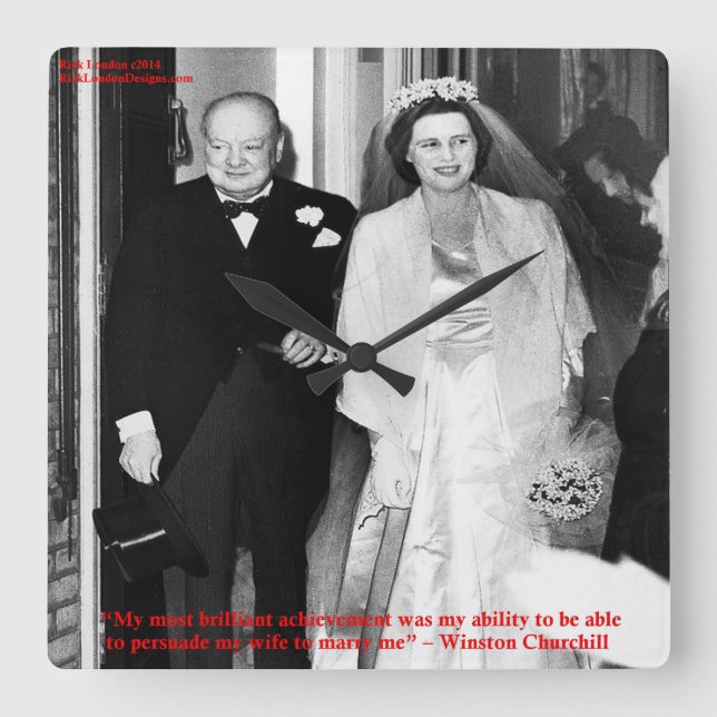 Churchill & Famous Marriage Quote Wall Clock (Front)